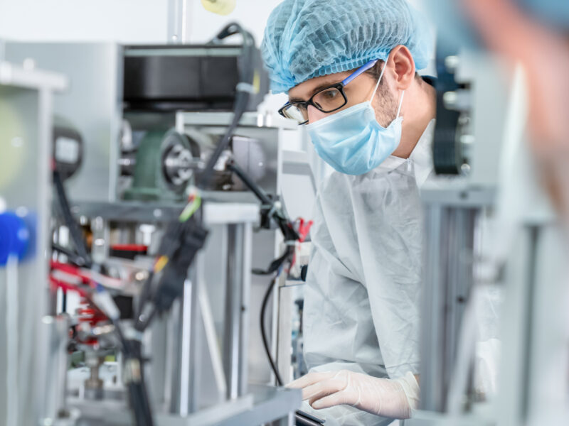 Production,Line,Worker,With,Face,Mask,Working,In,Electronic,Factory